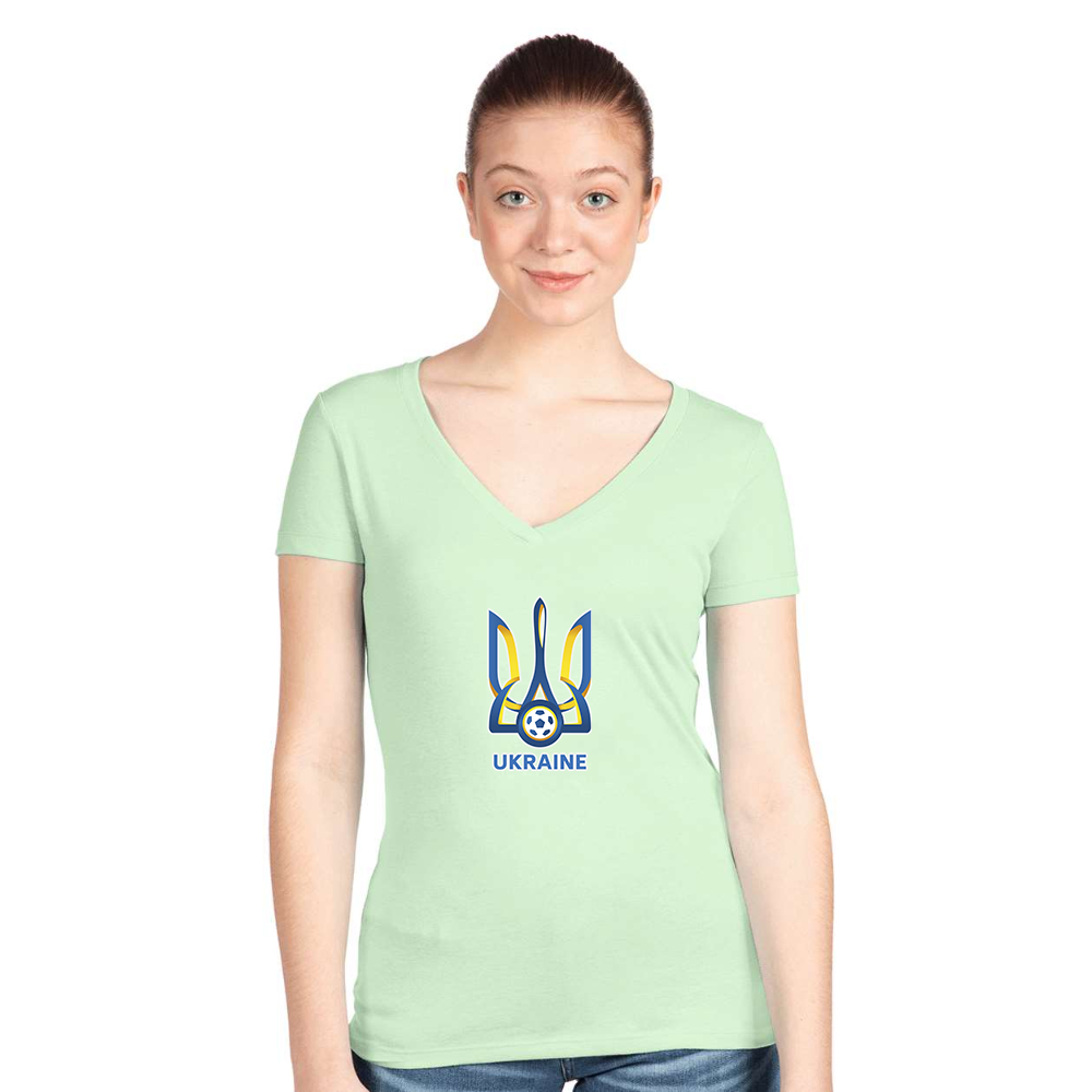 Women's Ukraine National Football Soccer Team  Next Level V-Neck T-Shirt