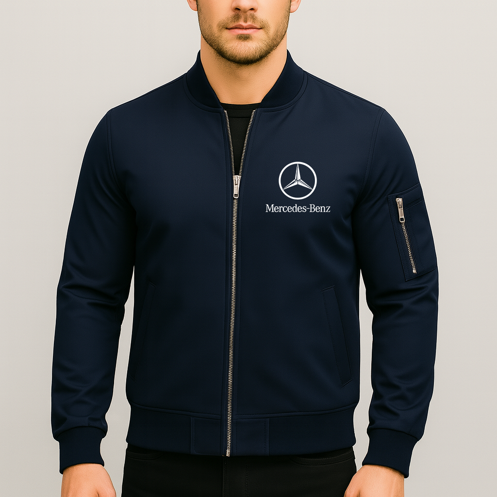 Men’s Mercedes-Benz Luxury Car Lightweight Bomber Jacket Windbreaker Softshell Varsity Jacket Coat