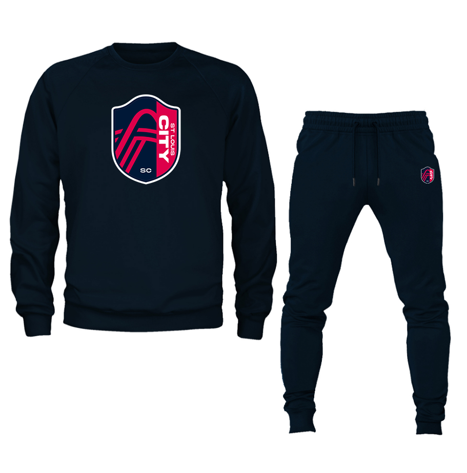 Men's St. Louis City Soccer Crewneck Sweatshirt Joggers Suit