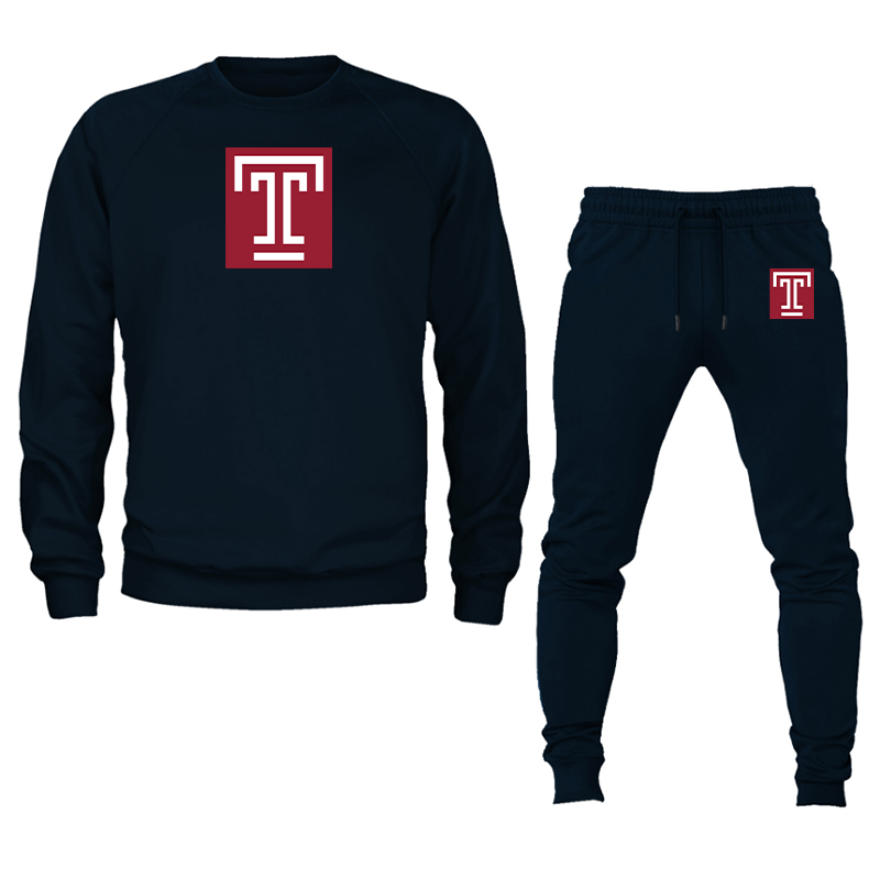 Men's Temple Owls Crewneck Sweatshirt Joggers Suit