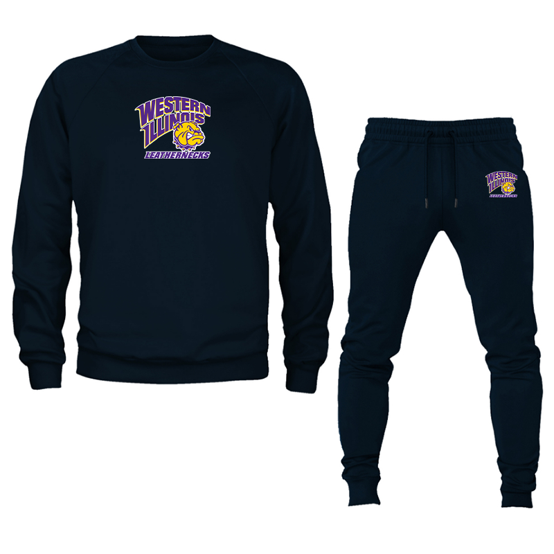 Men's Western Illinois Leathernecks Crewneck Sweatshirt Joggers Suit