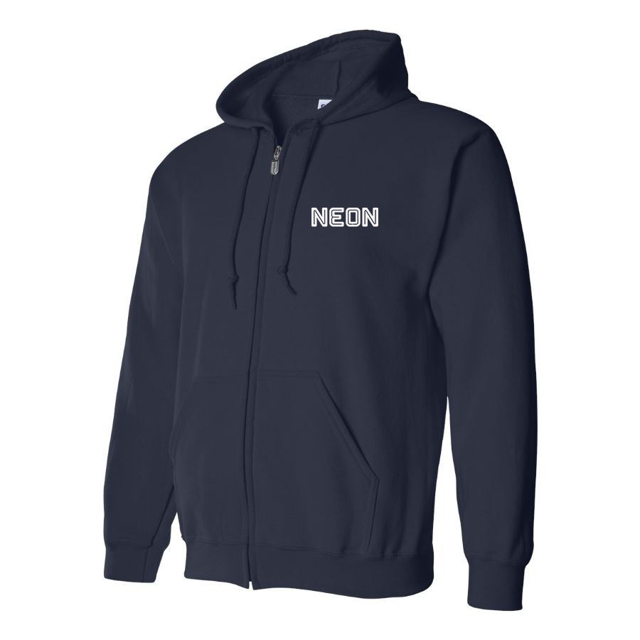 Men's Neon Logo Zipper Hoodie