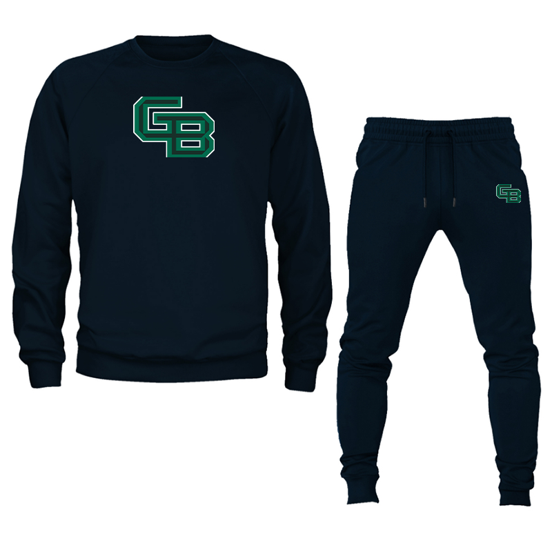 Men's Wisconsin Green Bay Phoenix Crewneck Sweatshirt Joggers Suit