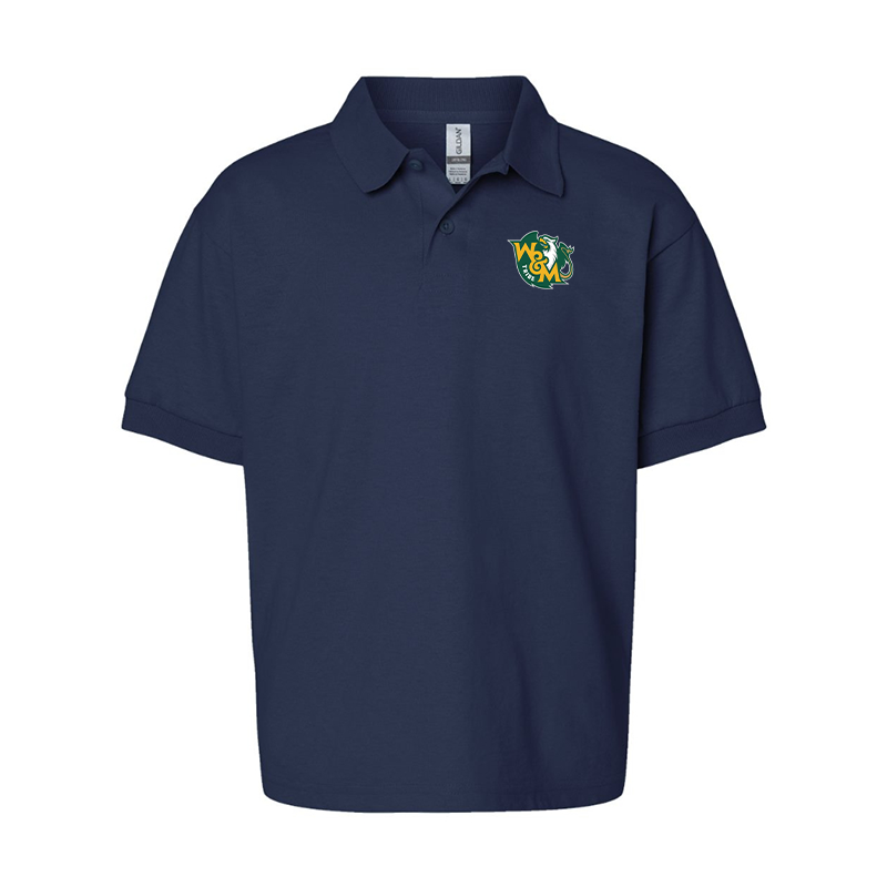 Youth William and Mary Tribe Gildan Dry Blend Jersey Polo