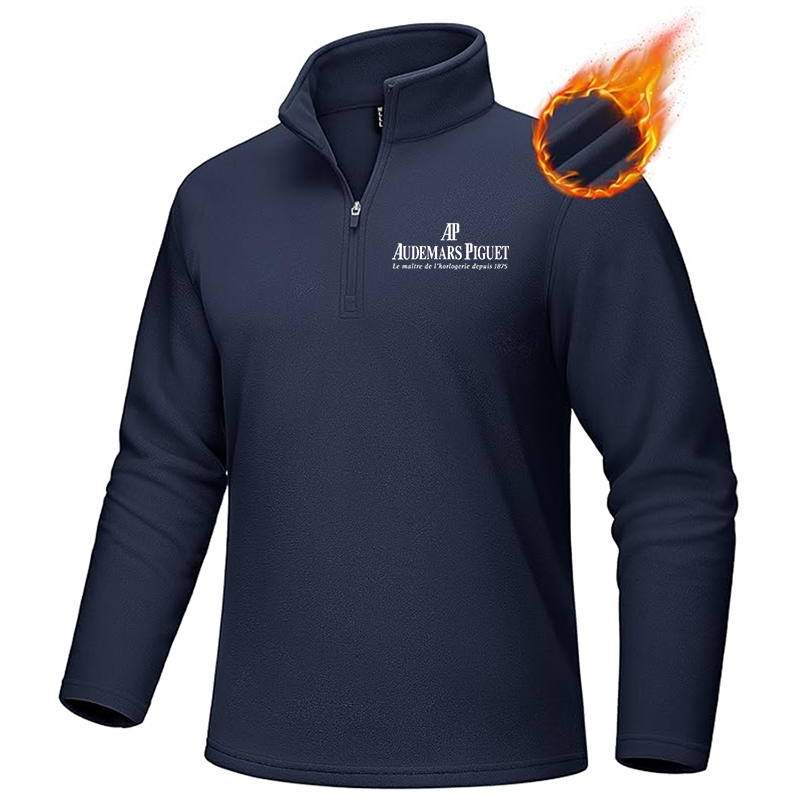 Men's Audemars-Piguet MAGCOMSEN Men_s Quarter-Zip Pullover Polar Fleece Sweatshirt Stand Collar Long Sleeve Shirt for Men Thermal Winter Fall