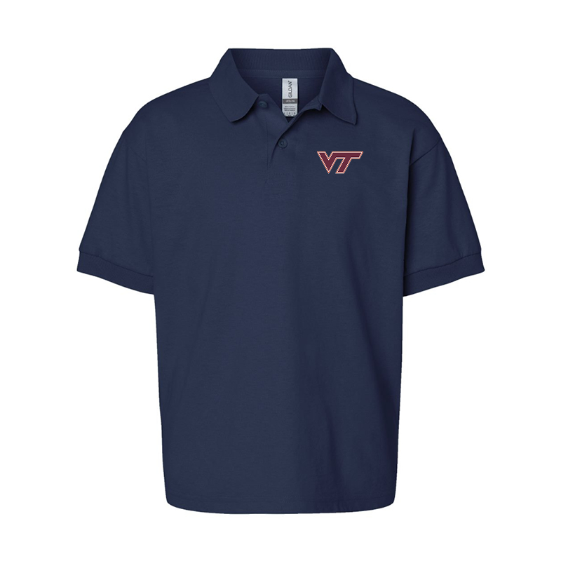 Youth Virginia Tech Hokies  Gildan Dry Blend Jersey Polo