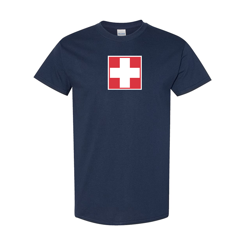 Men's Switzerland National Football Soccer Team Gildan Heavy Cotton T-Shirt