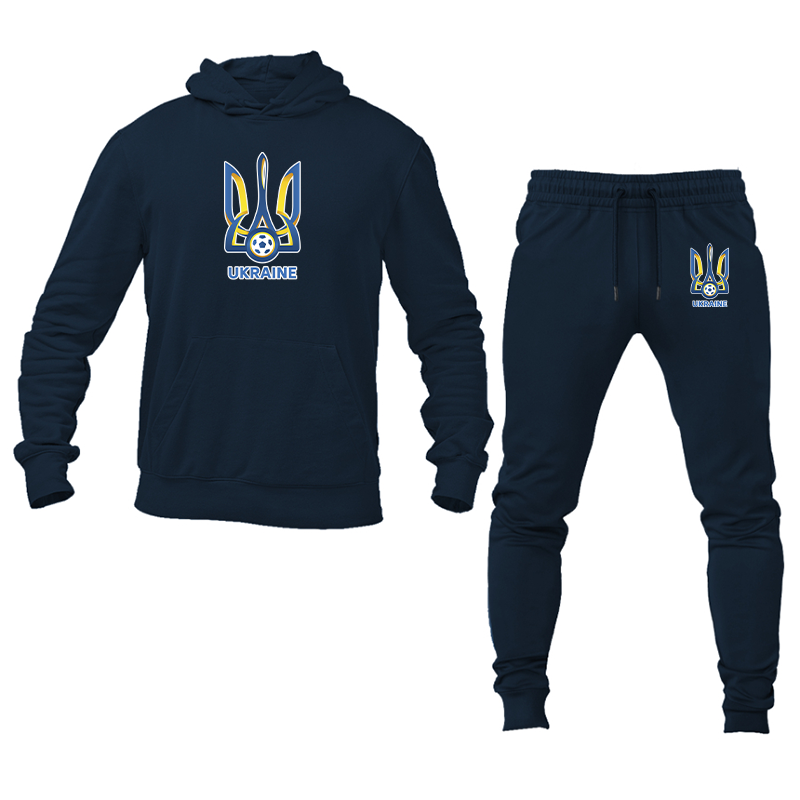 Men's Ukraine National Football Soccer Team Hoodie Joggers Set