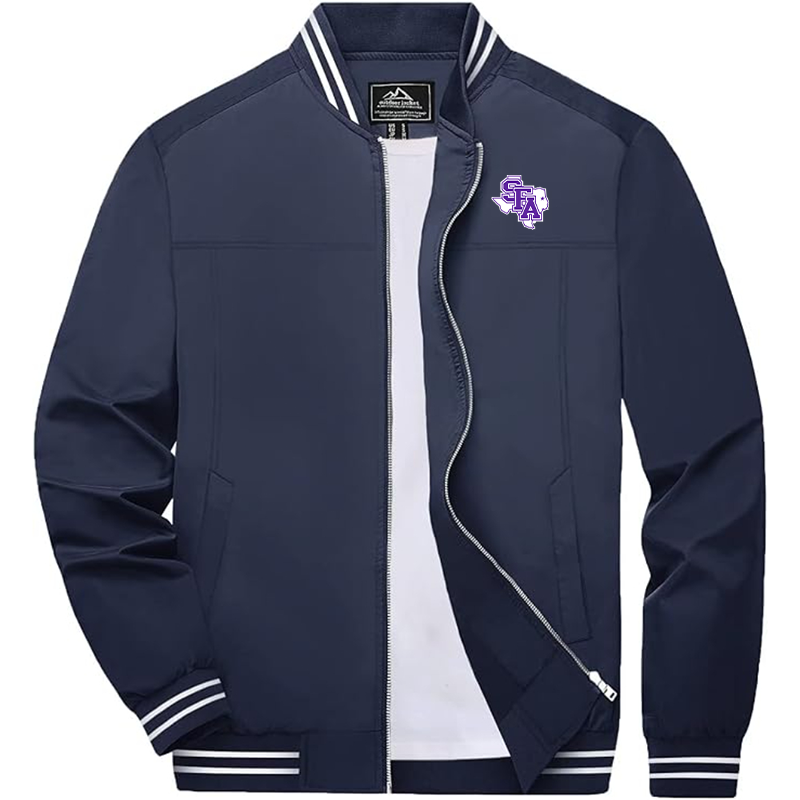 Men's  Stephen F. Austin Lumberjacks  Zip-Up Bomber Jacket  Ribbed Collar and Cuffs Outerwear
