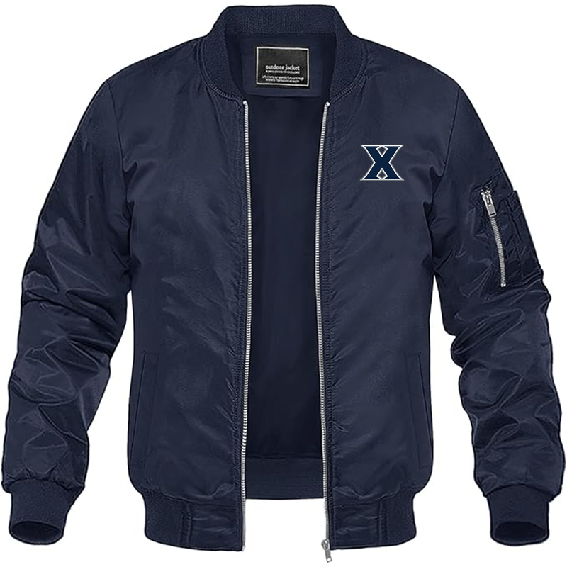 Men's Xavier Musketeers Lightweight Bomber Jacket Windbreaker Softshell Varsity Jacket Coat
