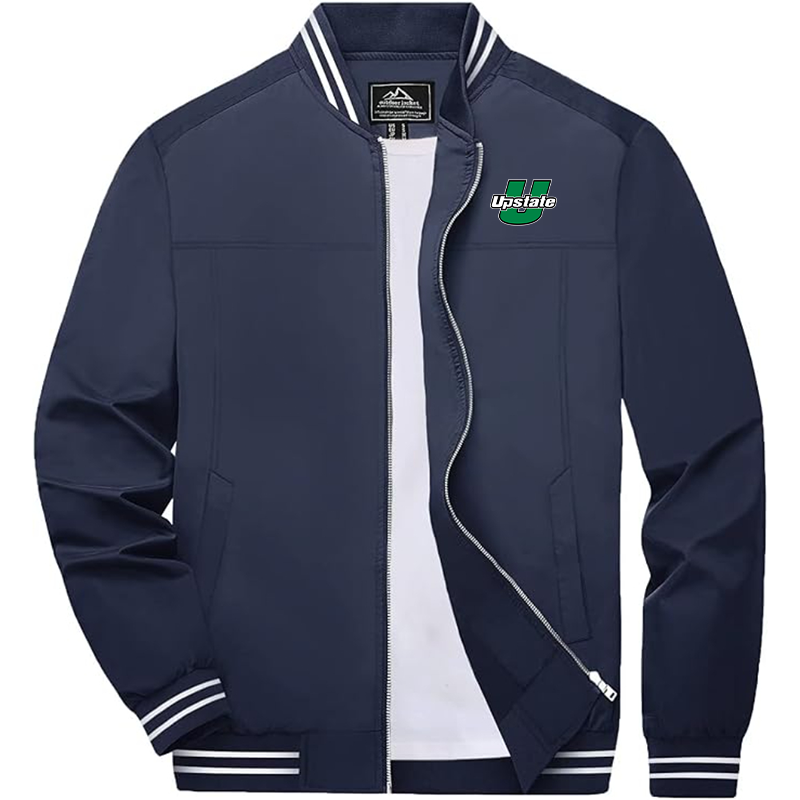 Men's  USC Upstate Spartans Zip-Up Bomber Jacket Ribbed Collar and Cuffs Outerwear