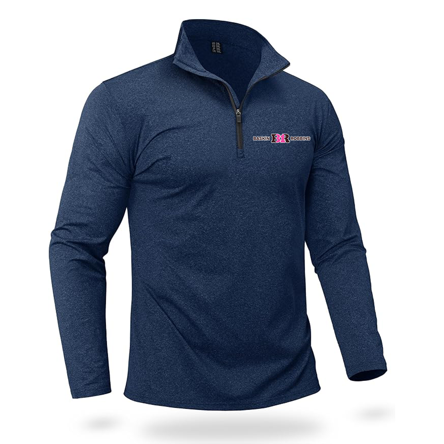 Men's Baskin-Rоbbins Boladeci Men_s Quarter Zip Pullover Premium Fleece Lined Heather Long Sleeve Golf Shirts Midweight 1_4 Half Zip Sweatshirts