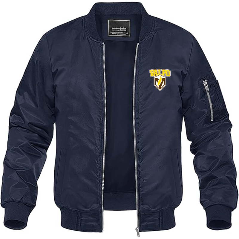 Men's Valparaiso Crusaders  Lightweight Bomber Jacket Windbreaker Softshell Varsity Jacket Coat