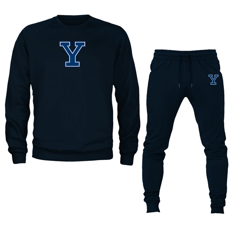 Men's Yale Bulldogs Crewneck Sweatshirt Joggers Suit
