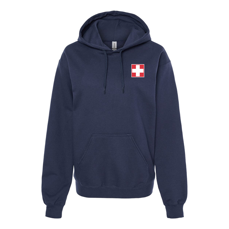 Men's  Switzerland National Football Soccer Team  Softstyle Midweight Hooded Sweatshirt