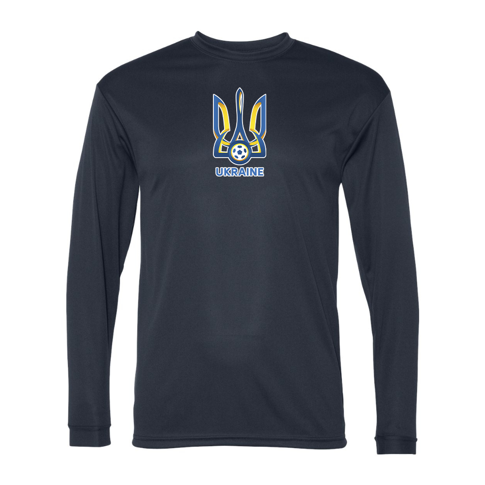 Men's Ukraine National Football Soccer Team Performance Long Sleeve T-Shirt