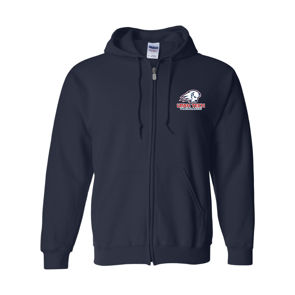 Men's Utah Tech Trailblazers Gildan  Heavy Blend Full Zip Hooded Sweatshirt