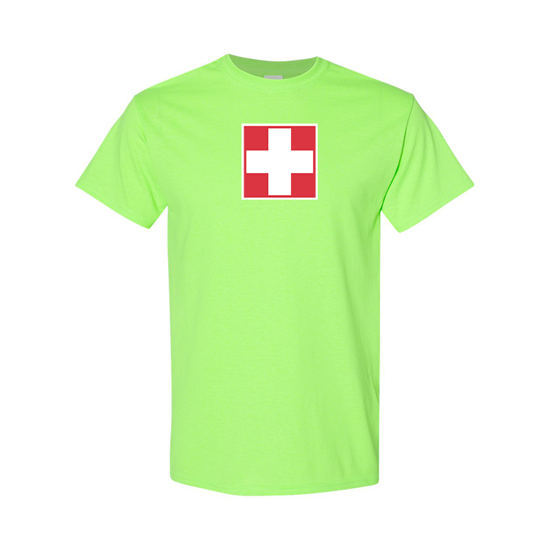 Men's Switzerland National Football Soccer Team Gildan Heavy Cotton T-Shirt