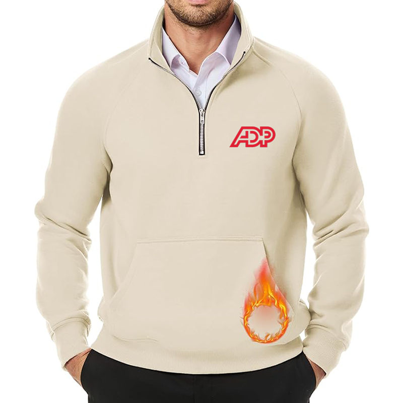 Men's  ADP JMIERR Quarter Zip Pullover Heavy Sweatshirts Warm Fleece Sweatshirt Polo Shirt with Pockets