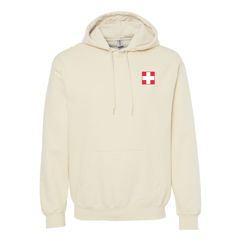 Men's  Switzerland National Football Soccer Team  Softstyle Midweight Hooded Sweatshirt