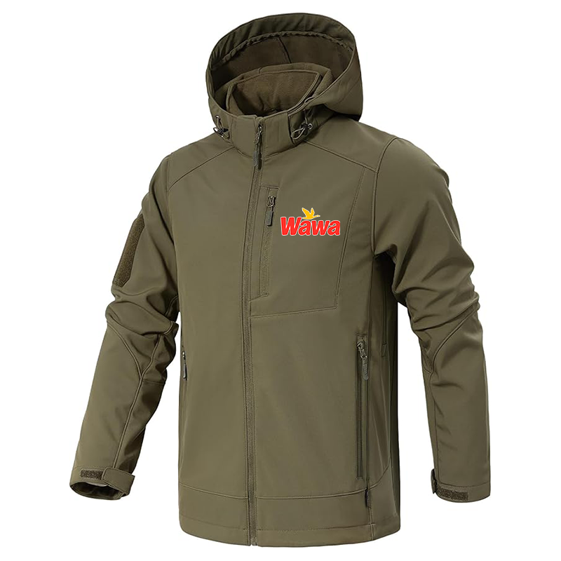 Men's Wawa Gas Station  Jacket Waterproof Hooded Coats Tactical Soft Shell Jackets