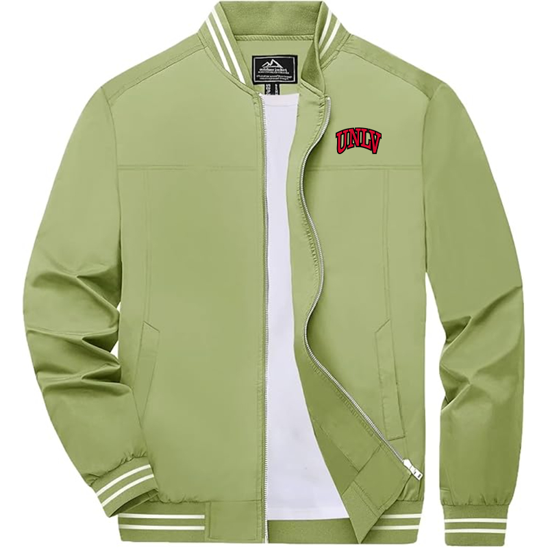 Men's UNLV Rebels  Zip-Up Bomber Jacket Ribbed Collar and Cuffs Outerwear