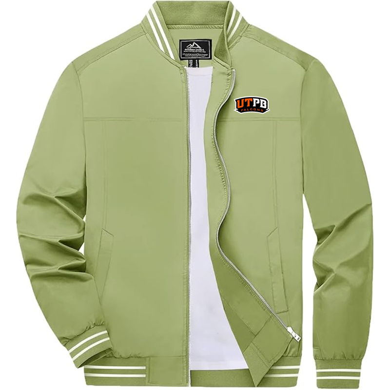 Men's UTPB Falcons  Zip-Up Bomber Jacket Ribbed Collar and Cuffs Outerwear