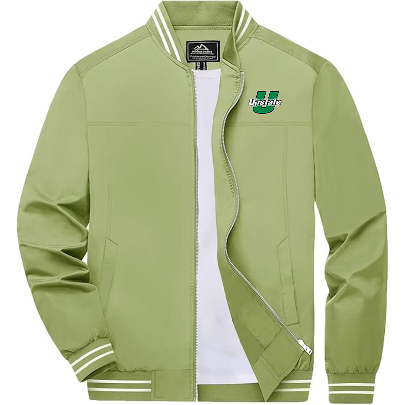 Men's  USC Upstate Spartans Zip-Up Bomber Jacket Ribbed Collar and Cuffs Outerwear