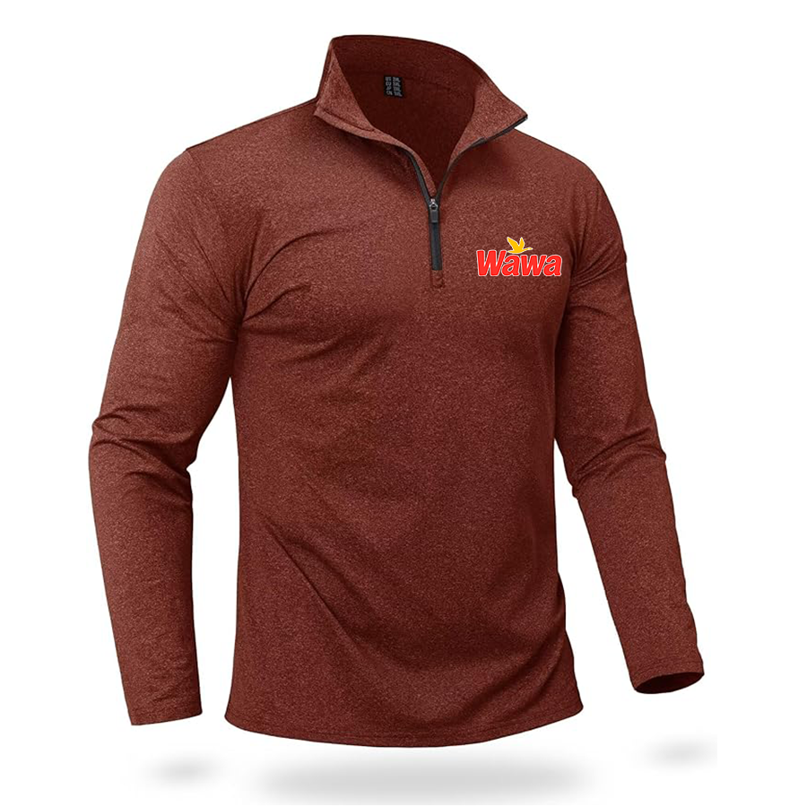 Men's Wawa Gas Station Boladeci Men_s Quarter Zip Pullover Premium Fleece Lined Heather Long Sleeve Golf Shirts Midweight 1_4 Half Zip Sweatshirts