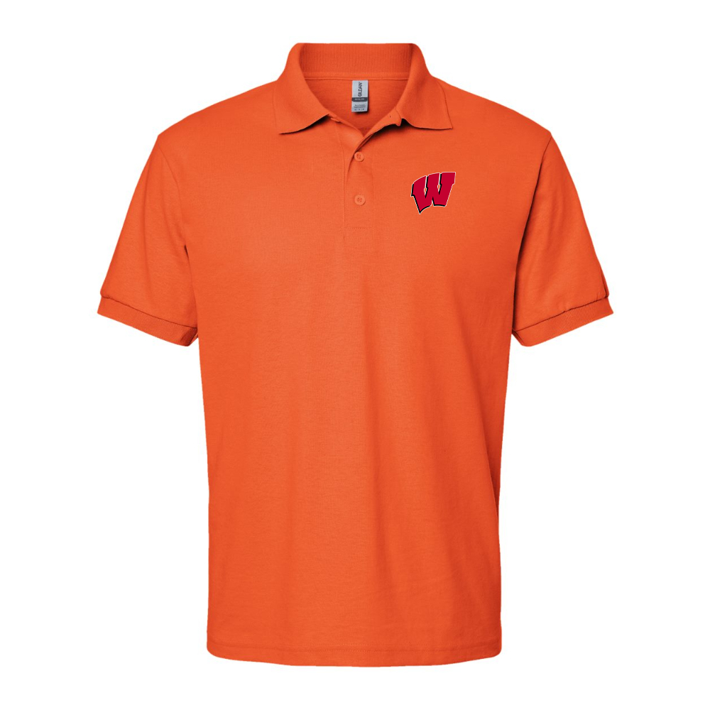Men's Wisconsin Badgers Gildan Dry Blend Jersey Polo