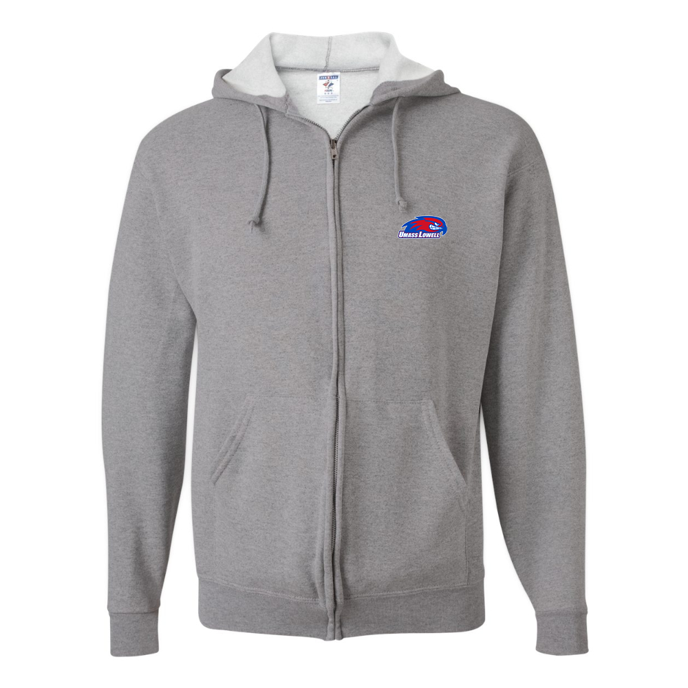 Men's UMass Lowell River Hawks JERZEES NuBlend Full-Zip Hooded Sweatshirt