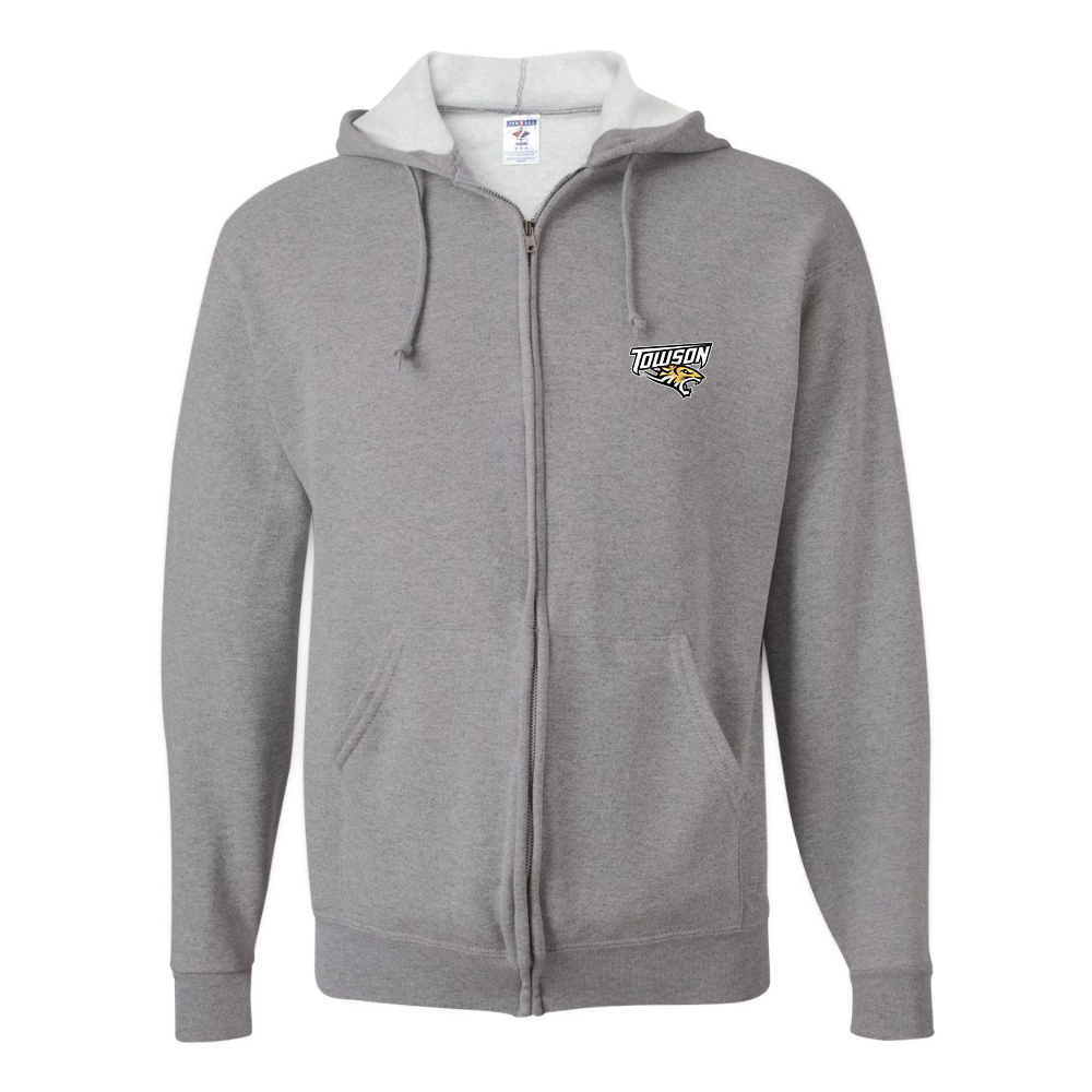 Men's Towson Tigers JERZEES NuBlend Full-Zip Hooded Sweatshirt
