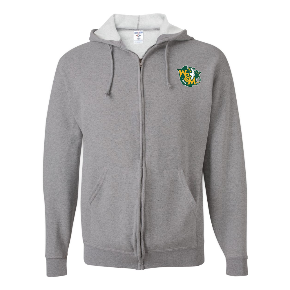 Men's William and Mary Tribe  JERZEES NuBlend Full-Zip Hooded Sweatshirt