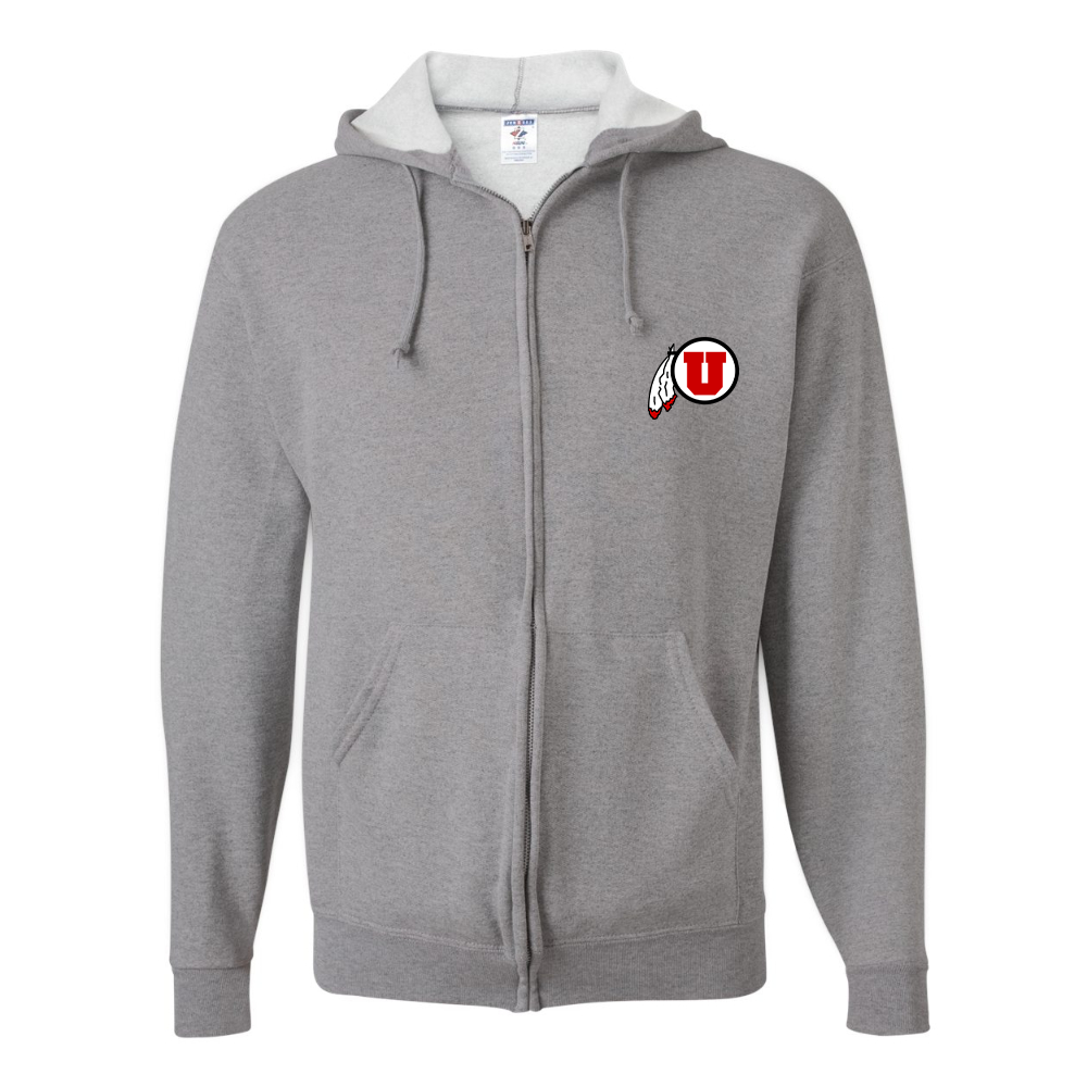 Men's Utah Utes JERZEES NuBlend Full-Zip Hooded Sweatshirt