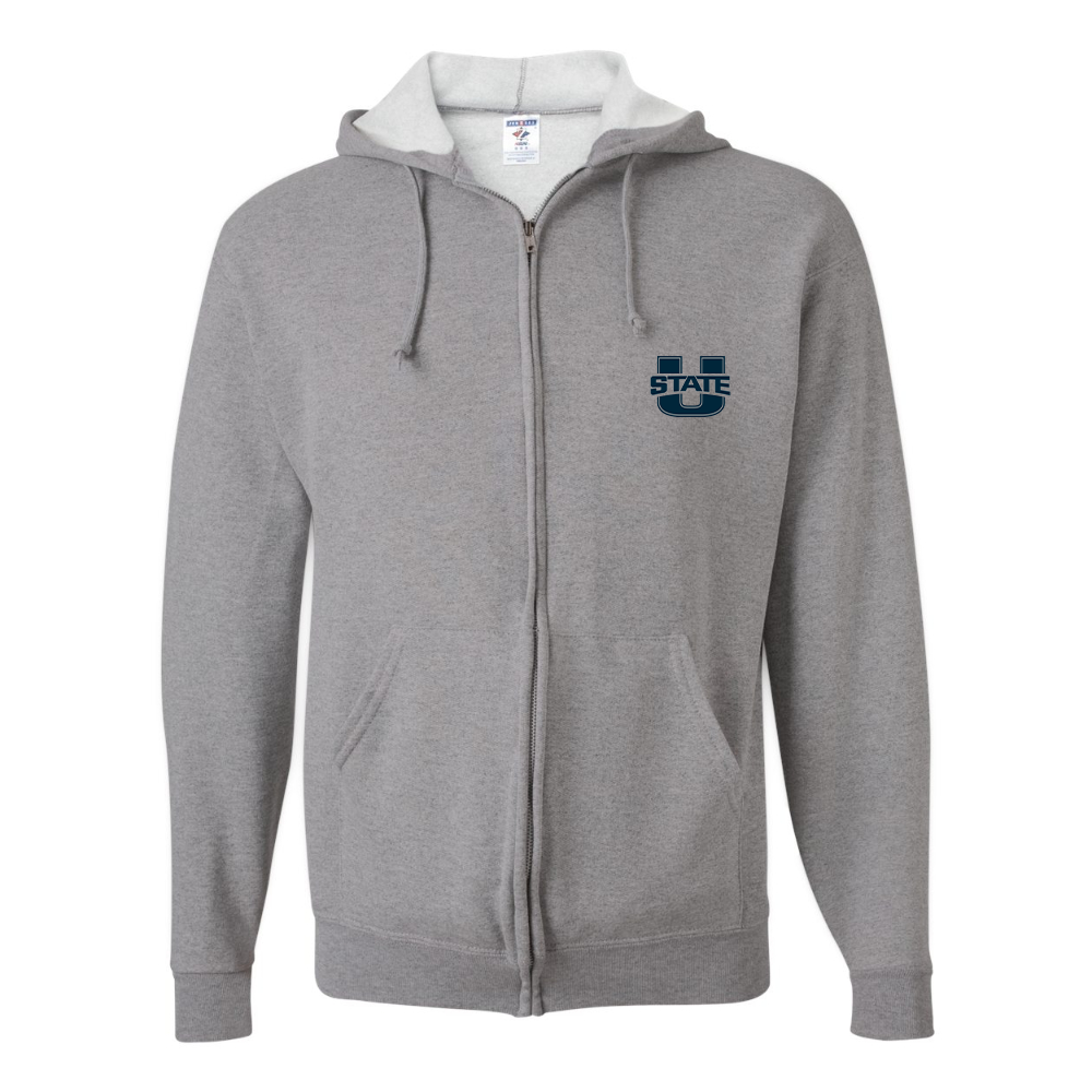 Men's Utah State Aggies JERZEES NuBlend Full-Zip Hooded Sweatshirt