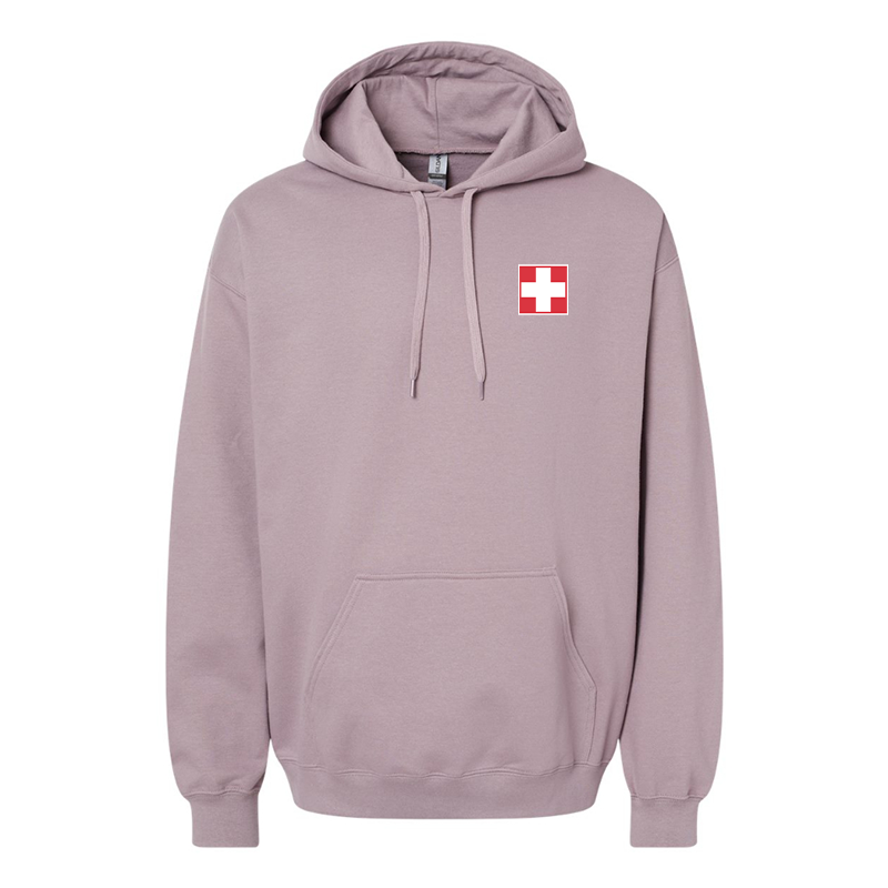 Men's  Switzerland National Football Soccer Team  Softstyle Midweight Hooded Sweatshirt
