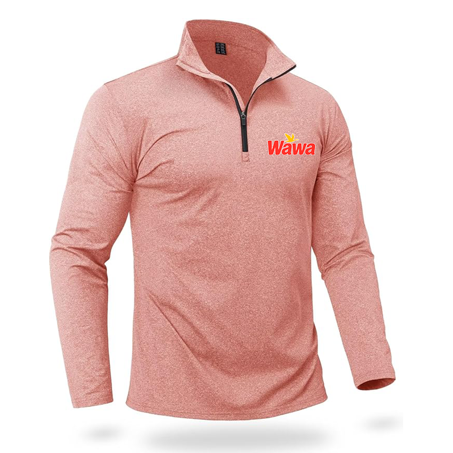 Men's Wawa Gas Station Boladeci Men_s Quarter Zip Pullover Premium Fleece Lined Heather Long Sleeve Golf Shirts Midweight 1_4 Half Zip Sweatshirts