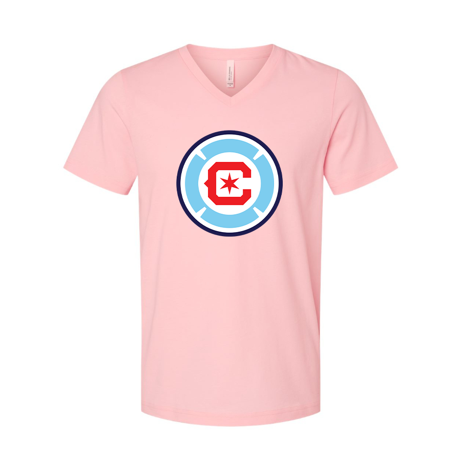 Men's Chicago fire Soccer BELLA + CANVAS - Jersey V-Neck T-Shirt