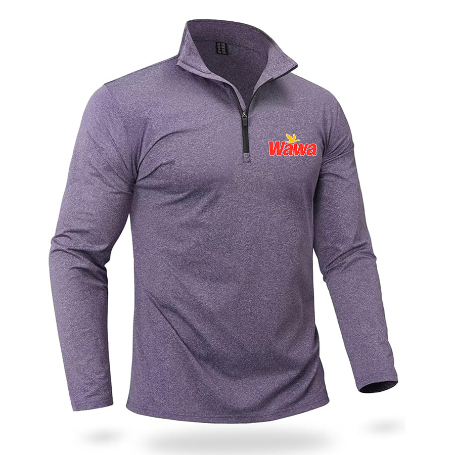 Men's Wawa Gas Station Boladeci Men_s Quarter Zip Pullover Premium Fleece Lined Heather Long Sleeve Golf Shirts Midweight 1_4 Half Zip Sweatshirts