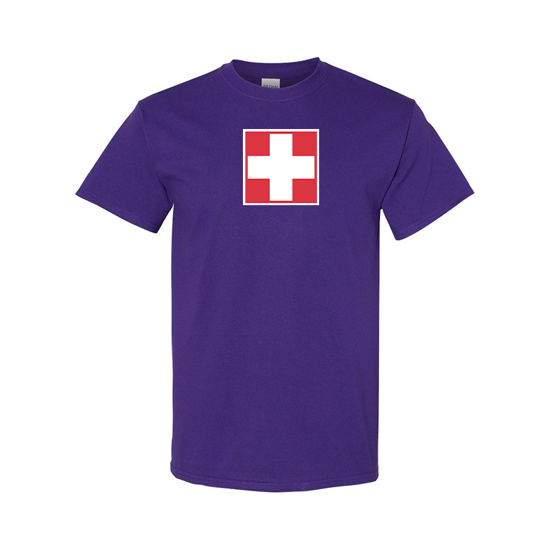 Men's Switzerland National Football Soccer Team Gildan Heavy Cotton T-Shirt