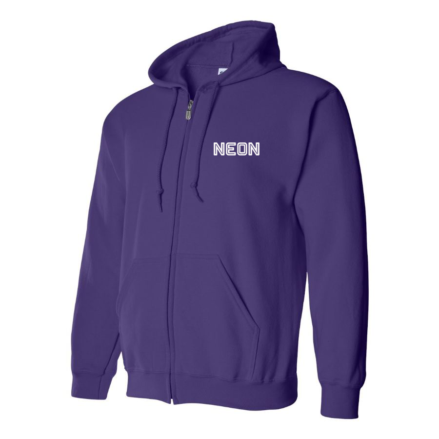 Men's Neon Logo Zipper Hoodie