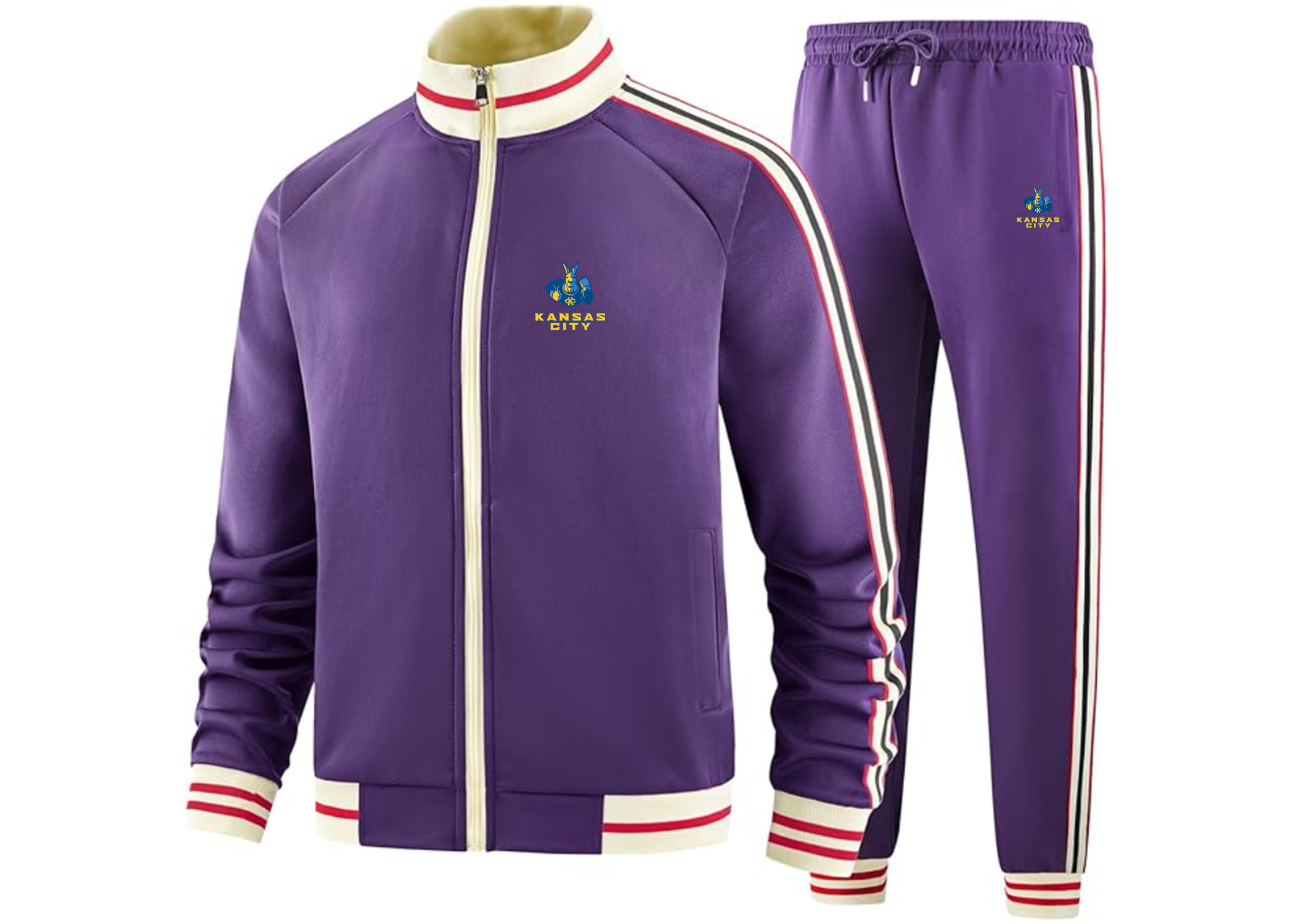 Men's UMKC Kangaroos Two Piece Designer Tracksuit Zippered Front