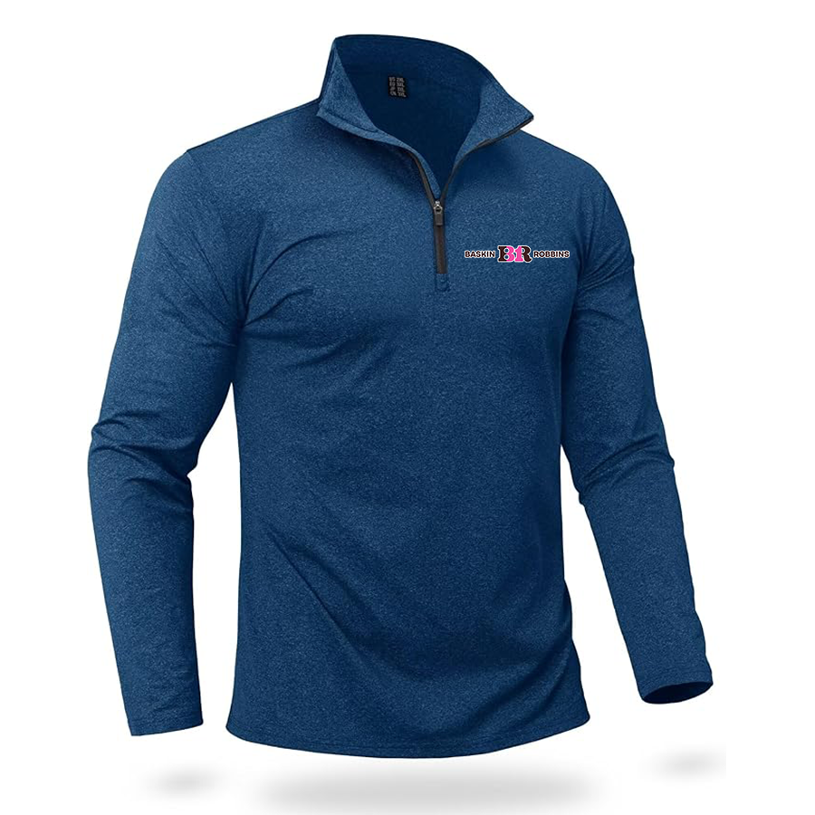 Men's Baskin-Rоbbins Boladeci Men_s Quarter Zip Pullover Premium Fleece Lined Heather Long Sleeve Golf Shirts Midweight 1_4 Half Zip Sweatshirts