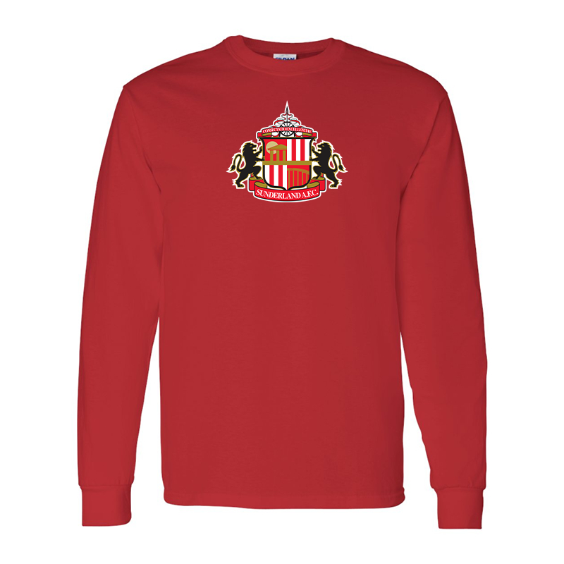 Men's  Sunderland AFC Soccer Gildan Heavy Cotton Long Sleeve T-Shirt