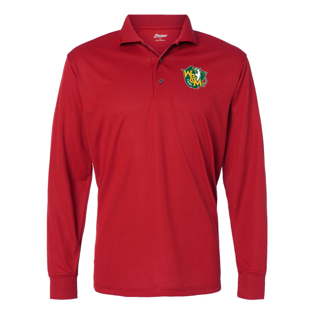 Men's William and Mary Tribe  Paragon Prescott Long Sleeve Polo