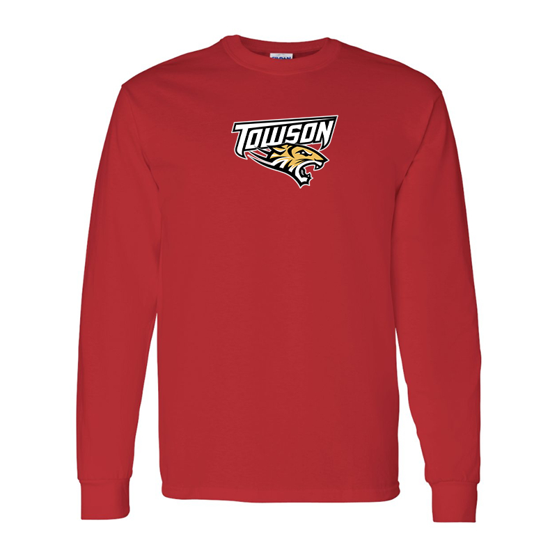 Men's Towson Tigers Gildan Heavy Cotton Long Sleeve T-Shirt