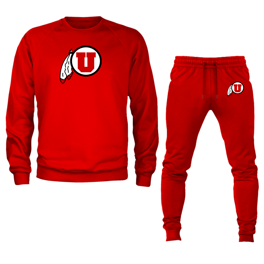 Men's  Utah Utes   Crewneck Sweatshirt Joggers Suit