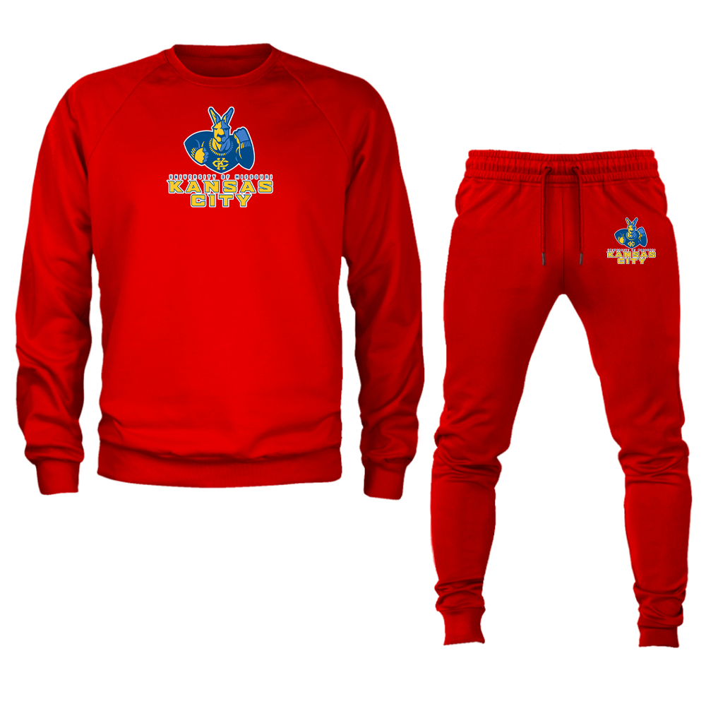 Men's UMKC Kangaroos Crewneck Sweatshirt Joggers Suit