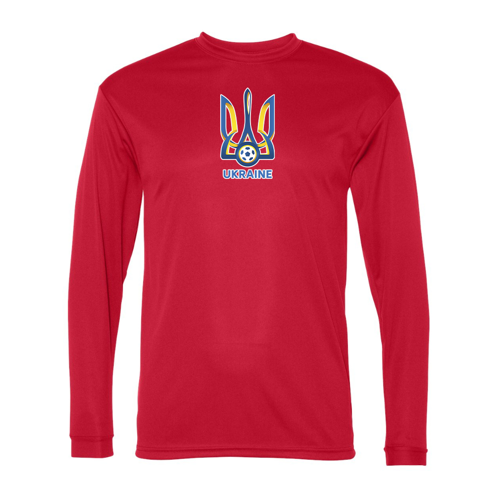 Men's Ukraine National Football Soccer Team Performance Long Sleeve T-Shirt