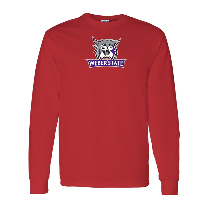 Men's Weber State Wildcats Gildan Heavy Cotton Long Sleeve T-Shirt